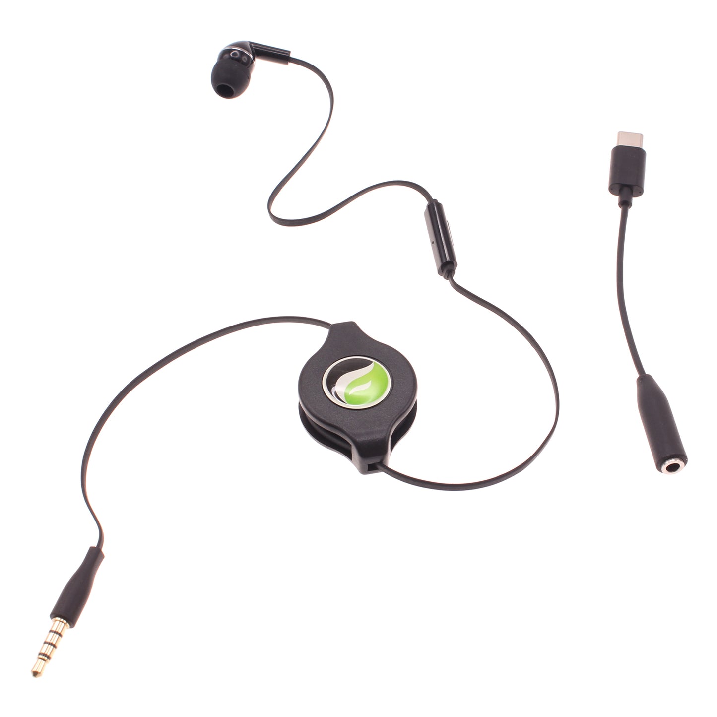 Mono Headset Retractable Type-C Adapter Earphone Handsfree Mic Single Earbud  - BFS35 871-1