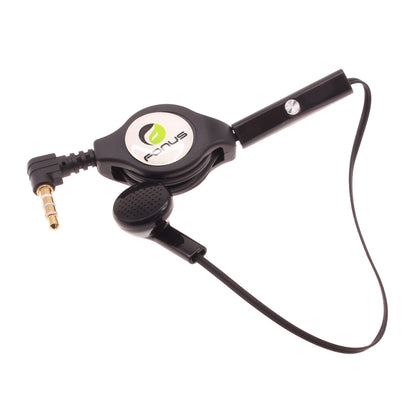 Retractable Mono Earphone Headphone 3.5mm w Mic Headset Handsfree Earbud  - BFJ80 384-1