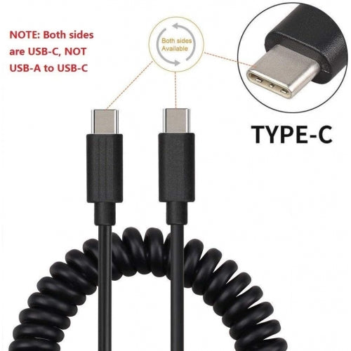 Coiled Cable USB-C to TYPE-C Fast Charger Cord Power  - BFD26 1421-3