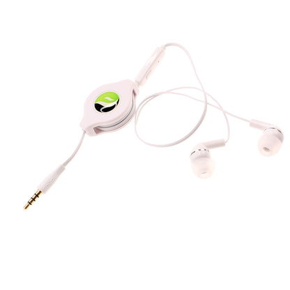 Retractable Earphones Headphones Hands-free Headset 3.5mm w Mic Earbuds  - BFS38 438-1