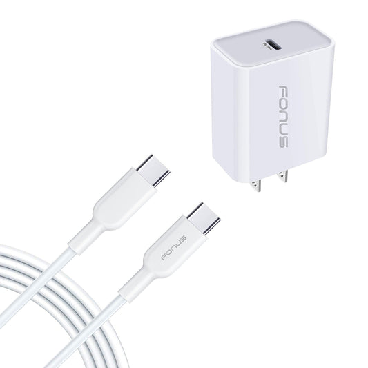 image of 20W PD Home Charger Fast Type-C 6ft Long Cable Quick Power Adapter  - BFA77 1515-1