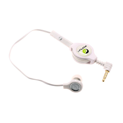 Retractable Mono Earphone Headphone 3.5mm w Mic Headset Handsfree Earbud  - BFM83 418-1