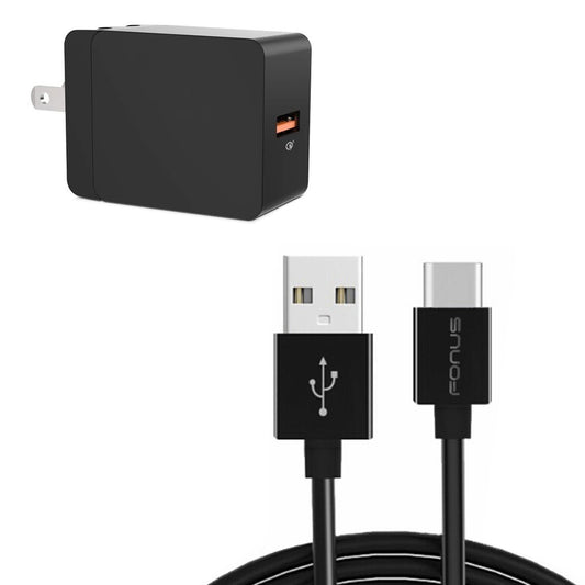 image of 18W Adaptive Fast Home Wall Charger QC3.0 6ft Long USB-C Cable 2056-1