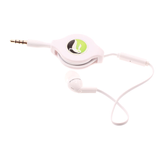 image of Retractable Mono Earphone Headphone 3.5mm w Mic Headset Handsfree Earbud  - BFS09 437-1