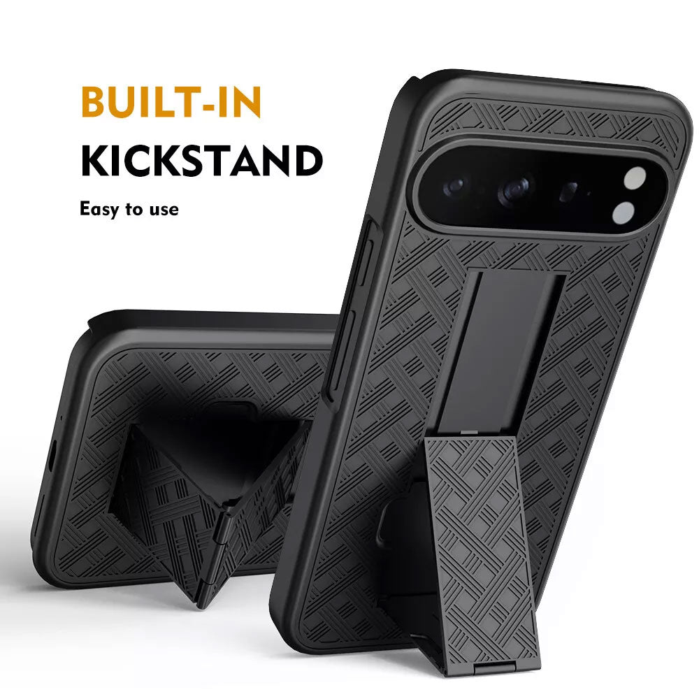 For Google Pixel 9 Pro XL Shell Holster Combo Kickstand 2106-3