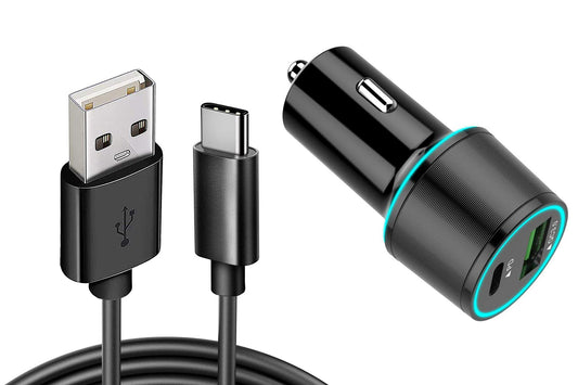 image of Quick Car Charger 36W 2-Port USB Cable Type-C PD  Power Adapter  - BFL91 1336-1