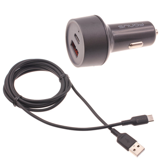 image of Quick Car Charger 36W 2-Port USB Cable Type-C PD  Power Adapter  - BFE16 1469-1