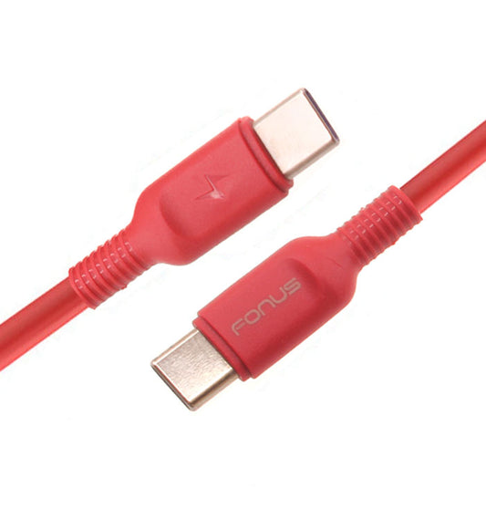 image of Red 6ft Long Cable USB-C to Type-C PD Fast Charger Cord Power Wire  - BFD18 1422-1