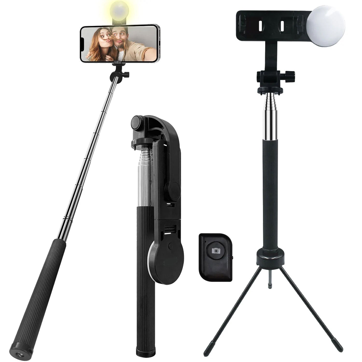 Selfie Stick Wireless Built-in Tripod Remote Shutter Stand Self-Portrait  - BFZ98 1712-1