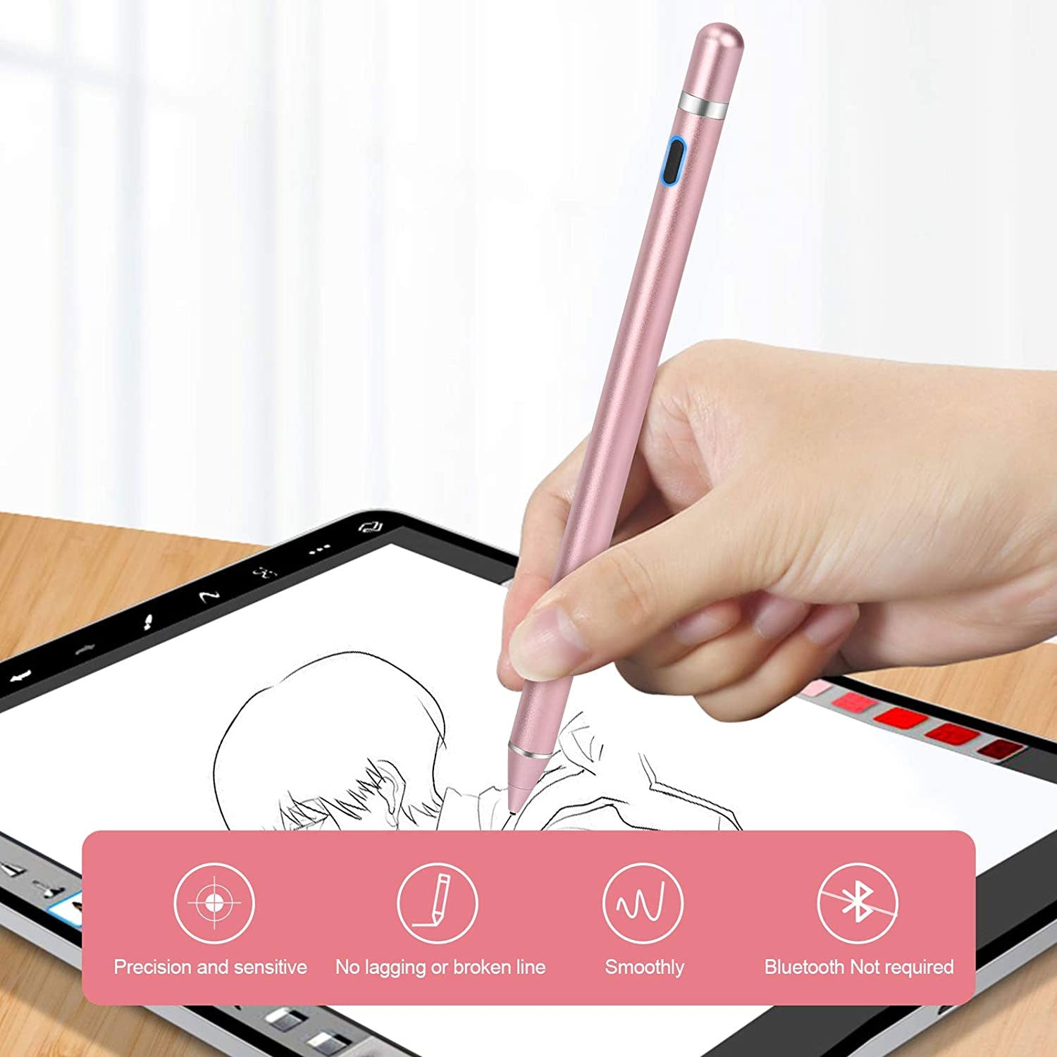  Active Stylus Pen  Digital Capacitive Touch Rechargeable  Palm Rejection   - BFG78 1856-5