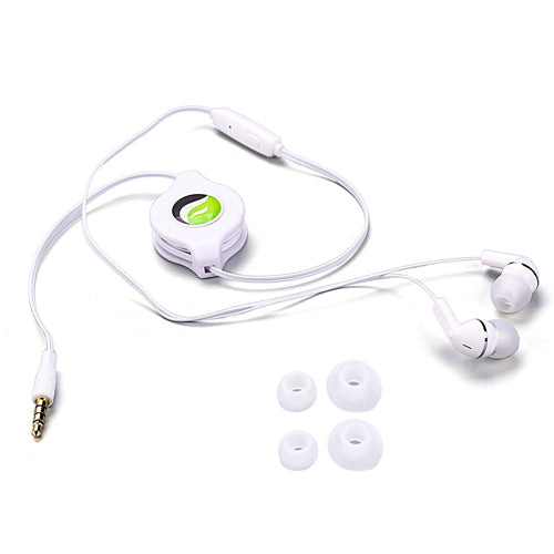 Retractable Earphones Headphones Hands-free Headset 3.5mm w Mic Earbuds  - BFS38 438-3