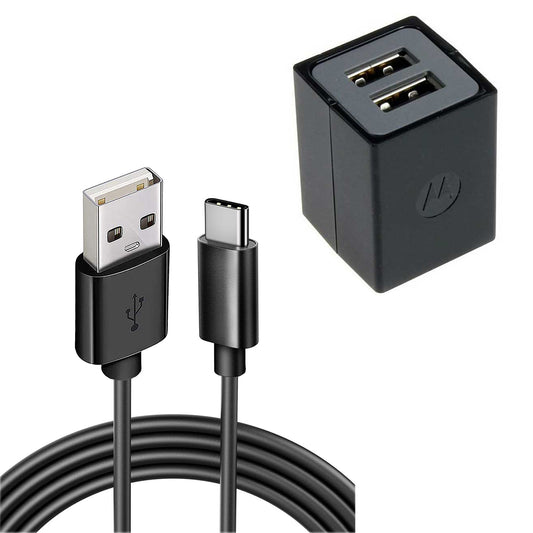 image of Home Wall 2 Port USB Charger with 6ft Long Type-C Cable 2058-1