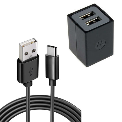 Home Wall 2 Port USB Charger with 6ft Long Type-C Cable 2058-1