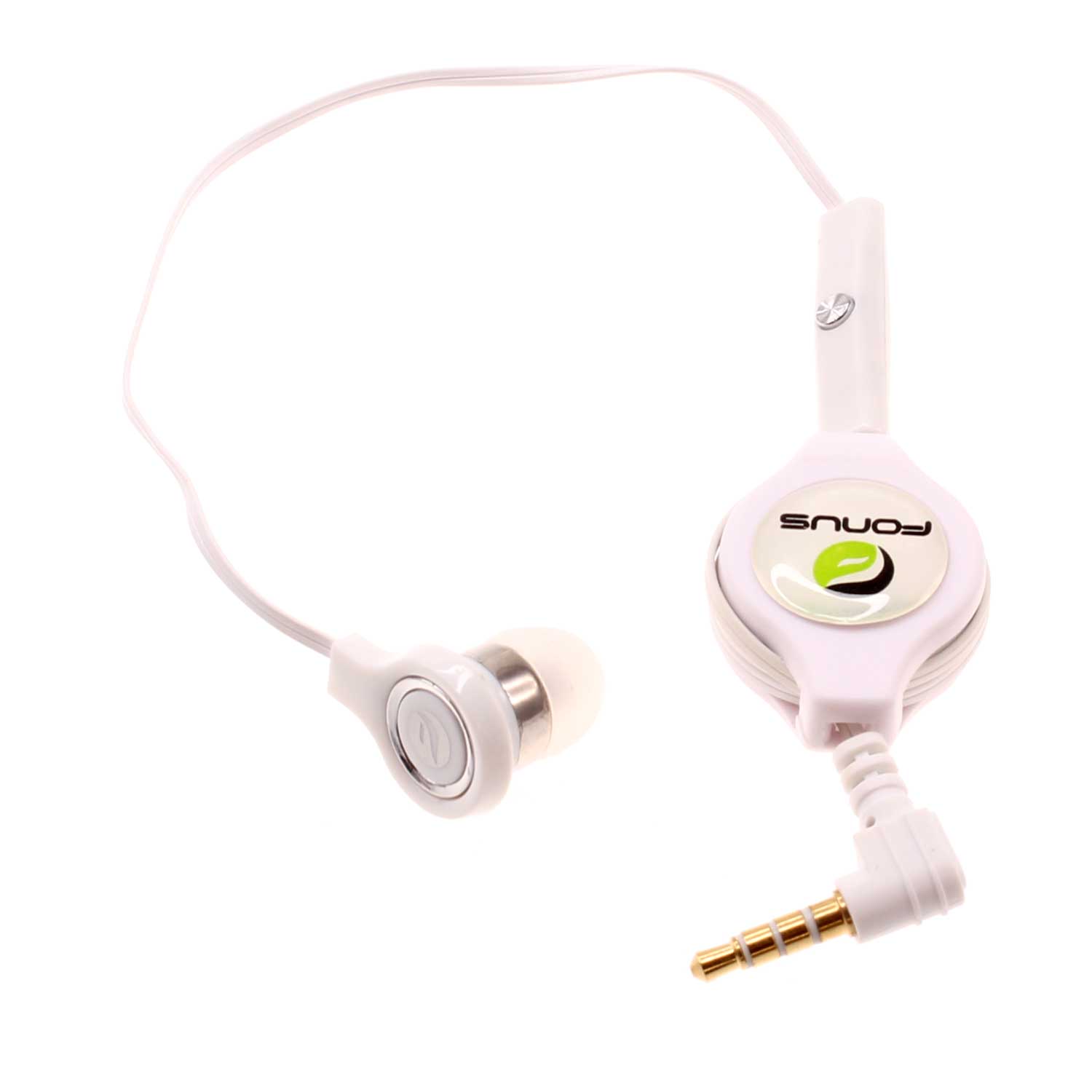 Retractable Mono Earphone Headphone 3.5mm w Mic Headset Handsfree Earbud  - BFM83 418-1