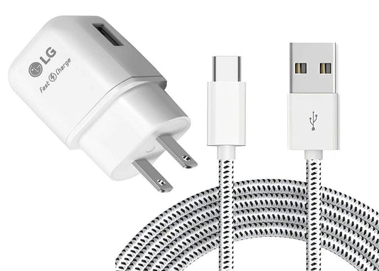 image of 18W Fast Home Charger 6ft USB-C Cable Power Adapter QC3.0 TYPE-C Cord Travel  - BFM72 1361-1