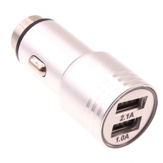 image of Car Charger 3.1A 2-Port USB Power Adapter Stainless Steel  - BFF76 838-1