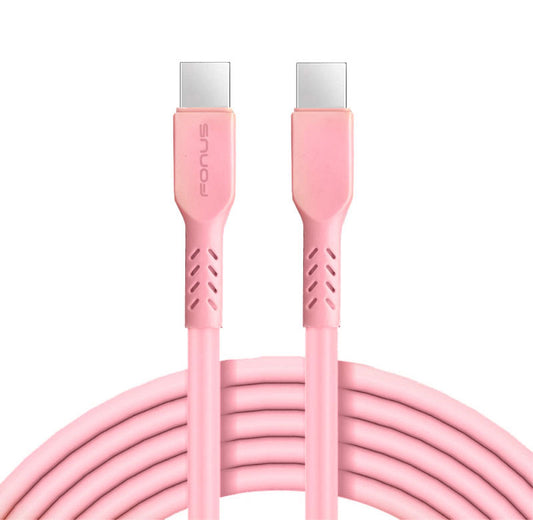 image of Pink 6ft Long Cable USB-C to Type-C PD Fast Charger Cord Power Wire  - BFB43 1419-1