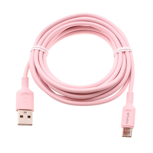 image of 10ft Long USB-C Cable Pink Charger Cord Power Wire Type-C Fast Charge  - BFJ16 1574-1