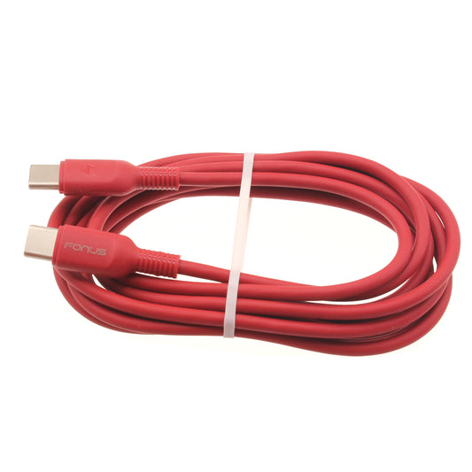 image of Red 6ft Long Cable USB-C to Type-C PD Fast Charger Cord Power Wire  - BFD18 1422-1