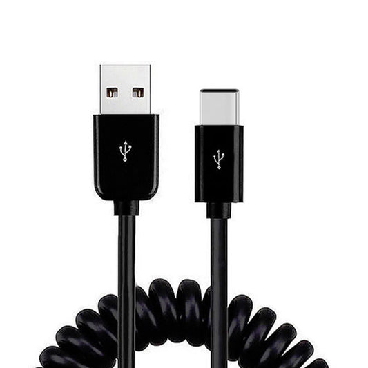 image of USB Cable Coiled Type-C Charger Cord USB-C  - BFF48 298-1