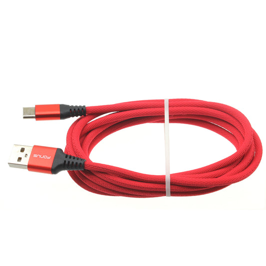 image of Red 10ft USB-C Cable Type-C Charger Cord Power Wire Long  - BFA80 1514-1