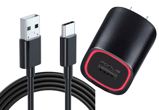 image of Home Charger 2.4A USB Cable TYPE-C 6ft Power  - BFA07 850-1