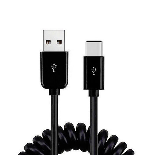 image of USB Cable Coiled Type-C Charger Cord USB-C  - BFF48 298-1