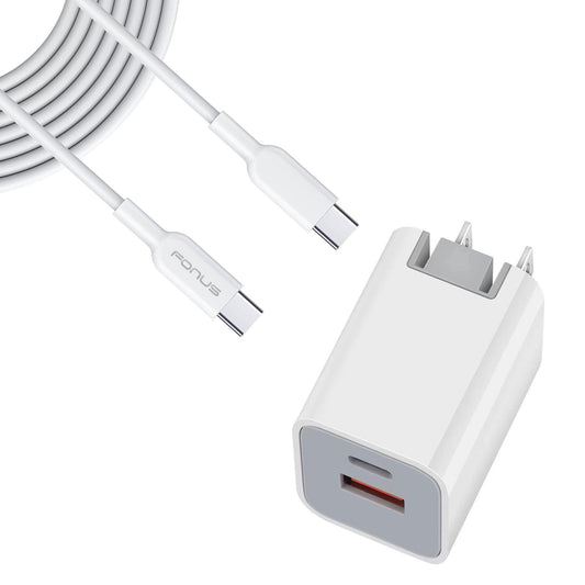 image of  38W PD Home Charger   Fast Type-C   6ft Long Cable   USB-C   Power Cord   QC3.0 Adapter   - BFG87 1860-1