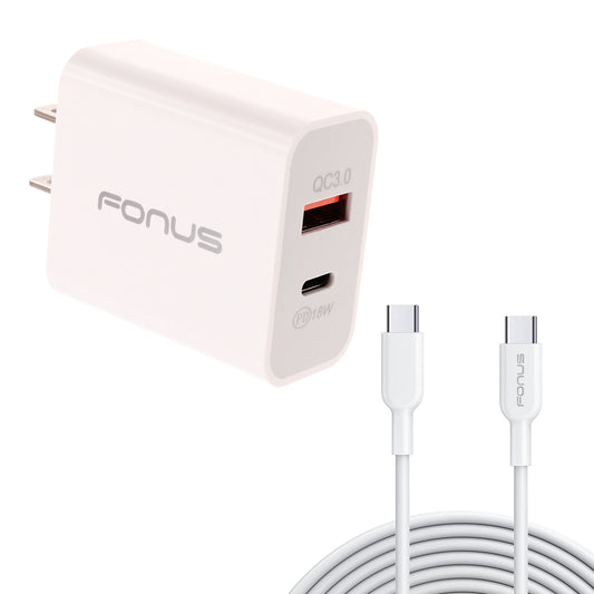 image of 36W PD Home Charger Fast Type-C 6ft Long Cable USB-C Power Cord QC3.0 Adapter  - BFE41 1499-1