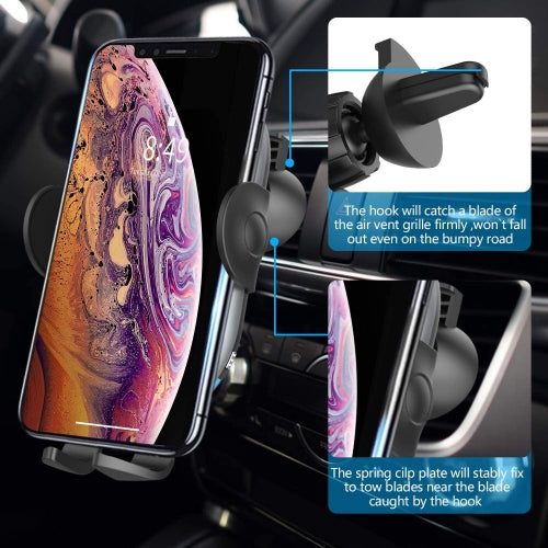 Car Wireless Charger Mount Dashboard Air Vent Holder  Fast Charge Auto Sensor Dock  - BFE57 1512-5