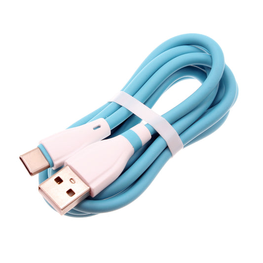 image of 4ft USB-C Cable Blue Charger Cord Power Wire Type-C  - BFE13 1468-1