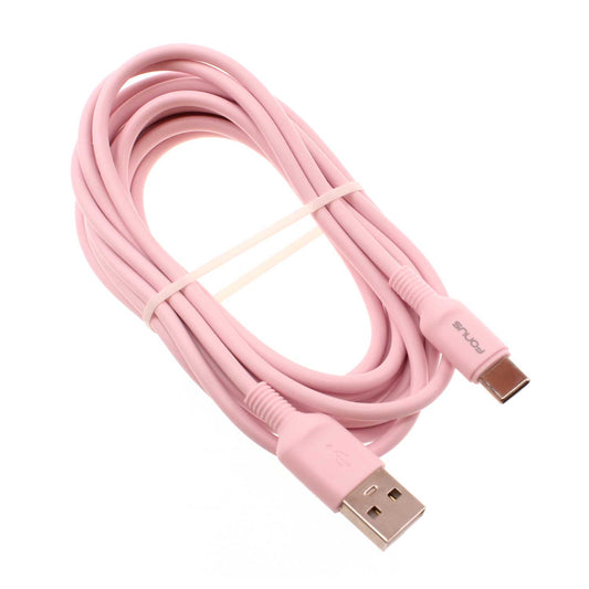 image of 10ft Long USB-C Cable Pink Charger Cord Power Wire Type-C Fast Charge  - BFJ16 1574-1