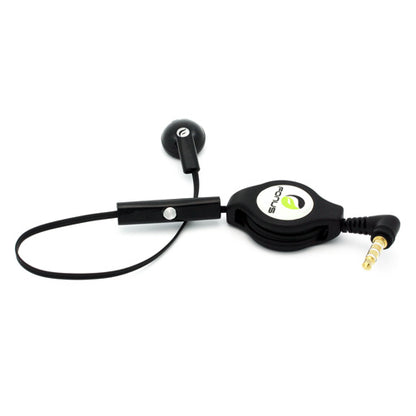 Retractable Mono Earphone Headphone 3.5mm w Mic Headset Handsfree Earbud  - BFJ80 384-1