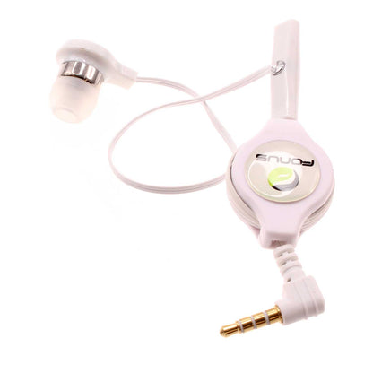 Retractable Mono Earphone Headphone 3.5mm w Mic Headset Handsfree Earbud  - BFM83 418-1