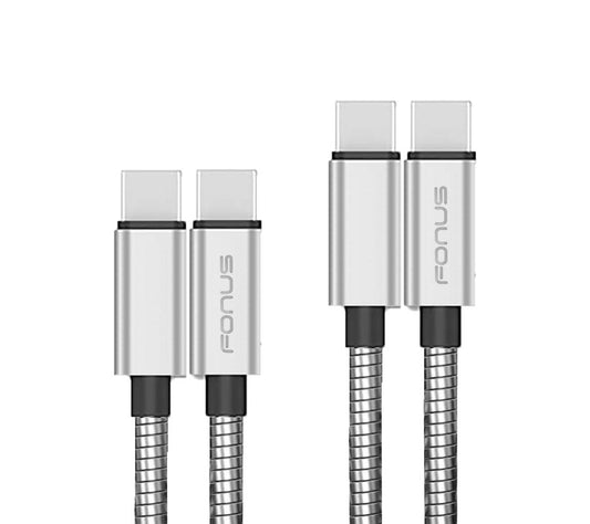 3ft and 6ft Long Metal PD USB-C Cables Fast Charge TYPE-C to TYPE-C Cord Power Wire USB-C to USB-C Data Sync  - BFY65 1792-1