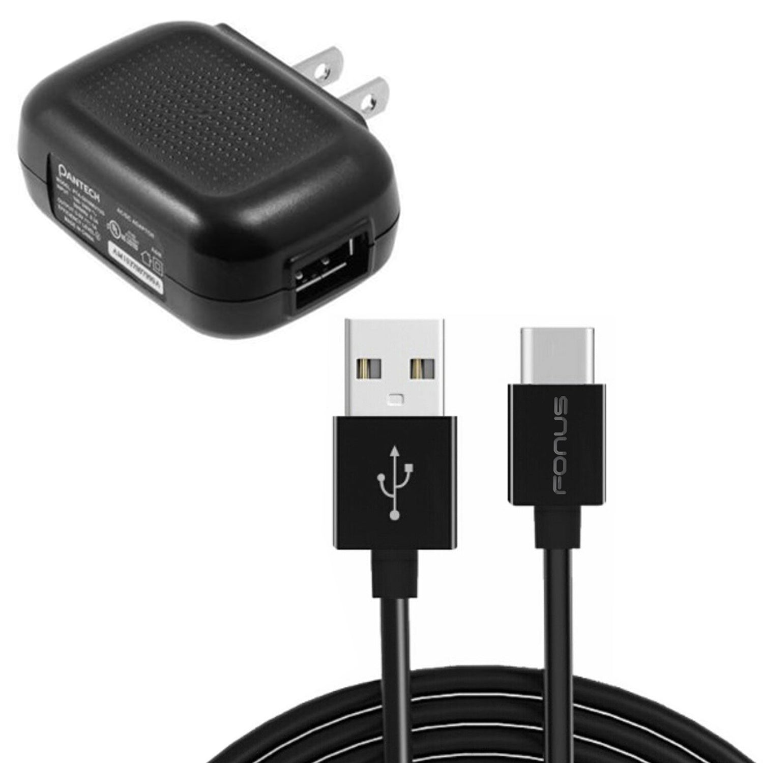 Home Wall USB Charger with 6ft Long Type-C Cable 2030-1