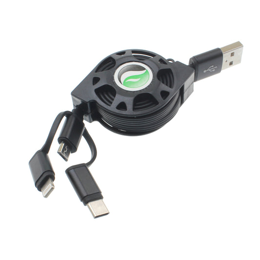 image of USB Cable Retractable Charger Power Cord 3-in-1  - BFR30 1103-1