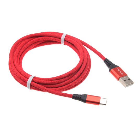 image of Red 6ft USB-C Cable Type-C Charger Cord Power Wire Long  - BFK59 1414-1