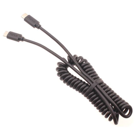 image of Coiled Cable USB-C to TYPE-C Fast Charger Cord Power  - BFD26 1421-1