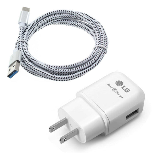 image of 18W Fast Home Charger 6ft USB-C Cable Power Adapter QC3.0 TYPE-C Cord Travel  - BFM72 1361-1