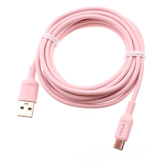 image of 10ft Long USB-C Cable Pink Charger Cord Power Wire Type-C Fast Charge  - BFJ16 1574-1