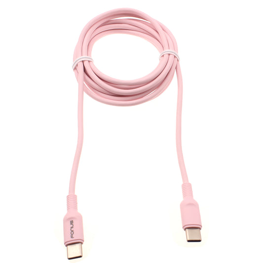 image of Pink 6ft Long Cable USB-C to Type-C PD Fast Charger Cord Power Wire  - BFB43 1419-1