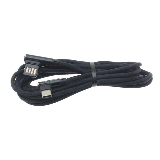 image of Angle USB Cable 10ft Type-C Charger Cord USB-C Power Wire  - BFR34 1107-1