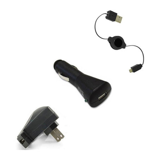 image of Car Home Charger USB Cable Retractable MicroUSB Power Adapter  - BFB84 719-1