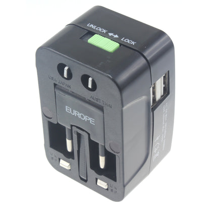 International Charger USB 2-Port Travel Adapter Plug Converter AC Power  - BFJ69 1343-1