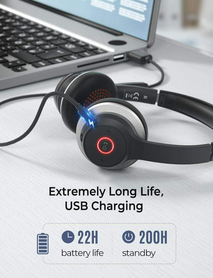 Wireless Over-Ear Headphones With Boom Mic Headset Hands-free Earphones Noise Isolation - BFZ58 1684-4