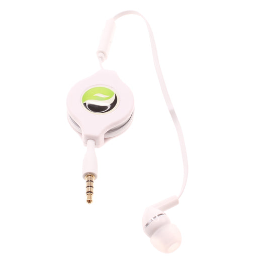 image of Retractable Mono Earphone Headphone 3.5mm w Mic Headset Handsfree Earbud  - BFS09 437-1