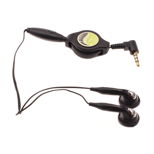 image of Retractable Earphones Headphones Hands-free Headset 3.5mm w Mic Earbuds  - BFB92 346-1