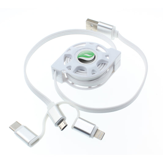 image of USB Cable Retractable Charger Power Cord 3-in-1  - BFR29 1102-1