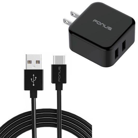 image of Quick Home Charger 30W 6ft USB Cable 2-Port USB Power Cord Travel  - BFR45 1117-1